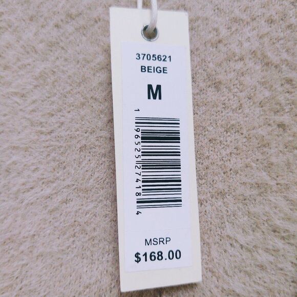 NWT MAX STUDIO LONDON BEIGE OPEN FRONT LONG CARDIGAN NYLON/POLYESTER M MSRP $168 - Picture 9 of 10